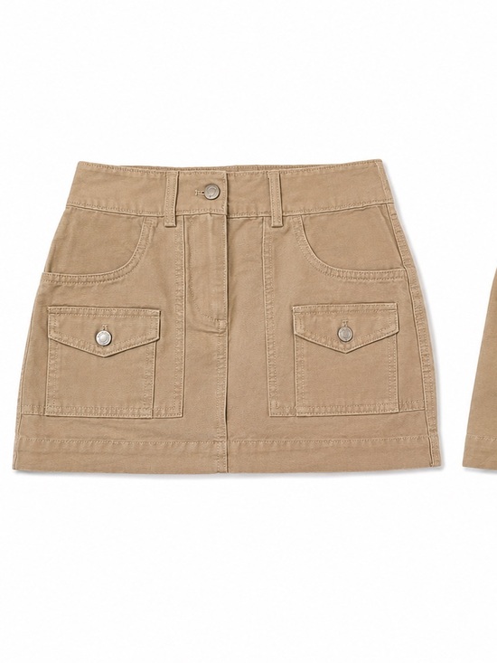 Aritzia Dresses & Skirts - Aritzia Tan Cotton Utility Mini Skirt